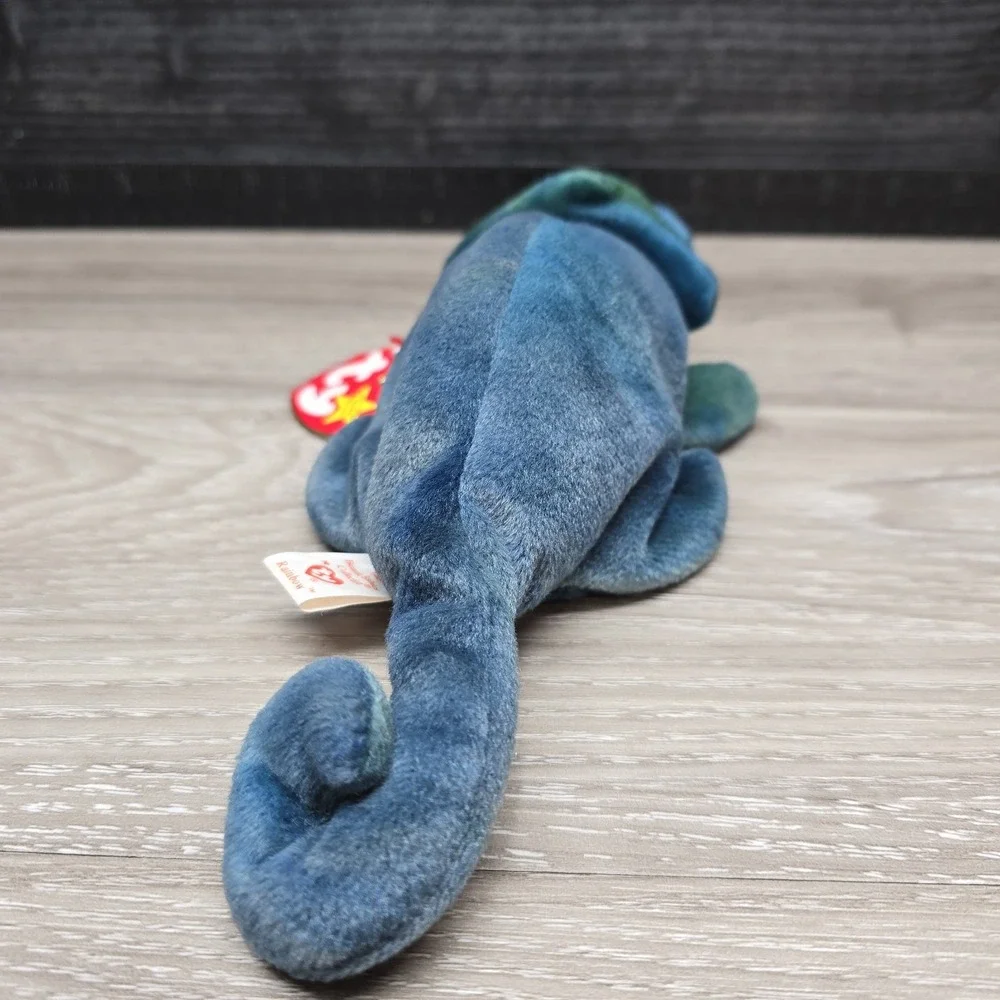 Ty Beanie Baby 9 inch Rainbow‎ The Iguana Chameleon Toy